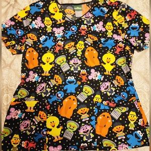 Sesame Street scrub top
